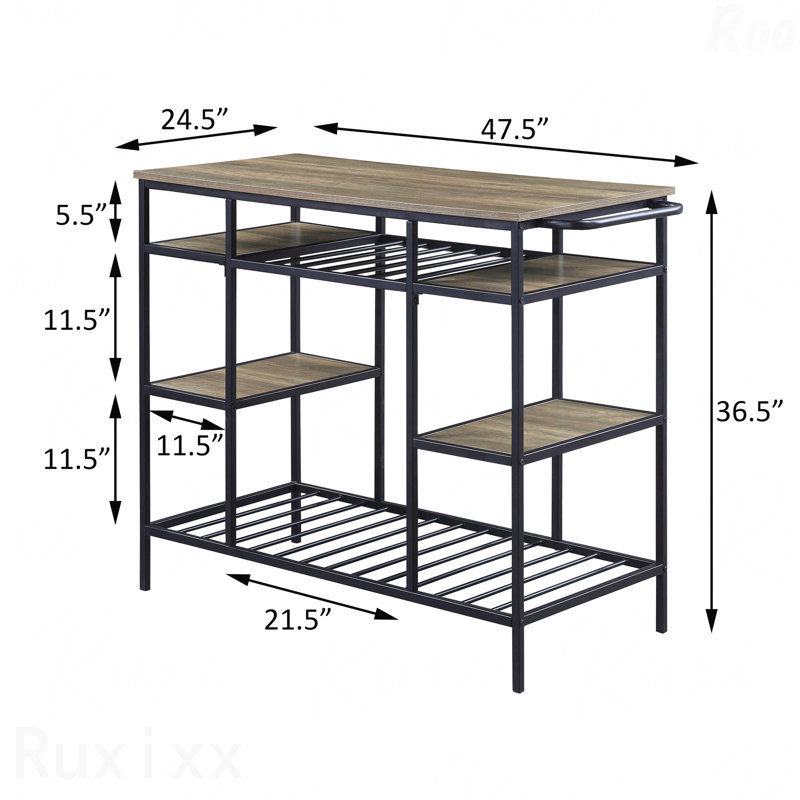 Kitchen Island With Open Shelving