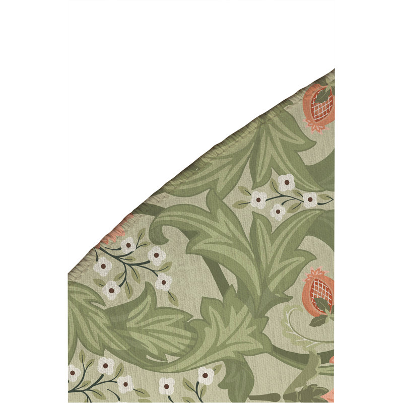 Tapis d'extérieur Ogee Leaf, Rond 5 pi