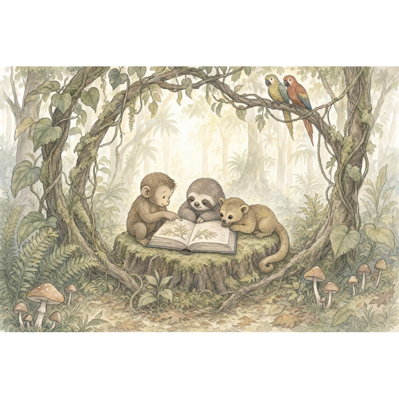 Décoration murale amovible vert Misty Forest, 160"x108", Non-Woven Nonpasted
