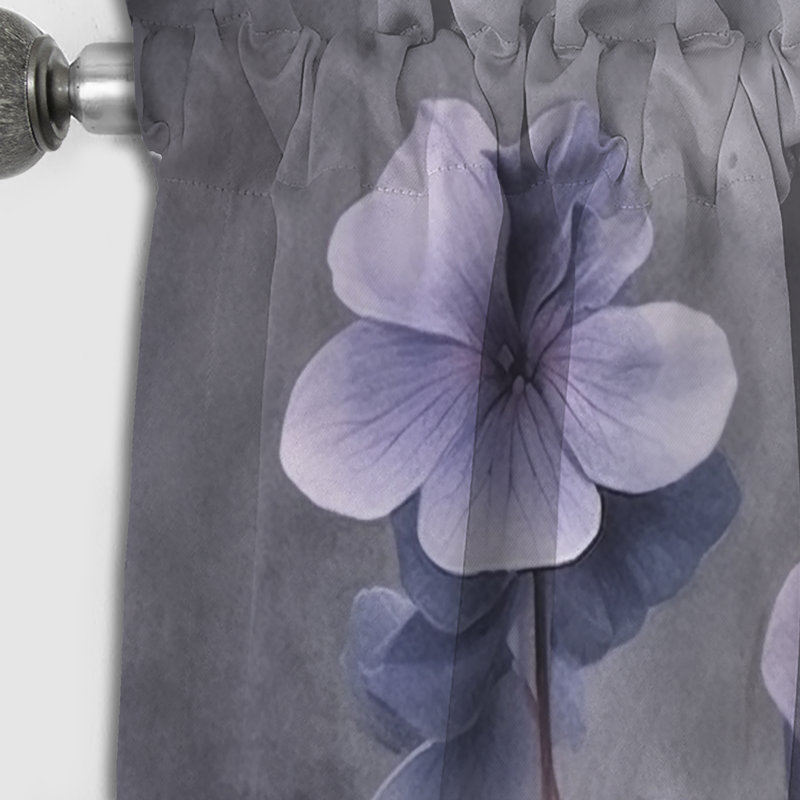 Rideau mauve à motif floral violet et violets Dream I - 1 panneau, L 52 po x L 63 po