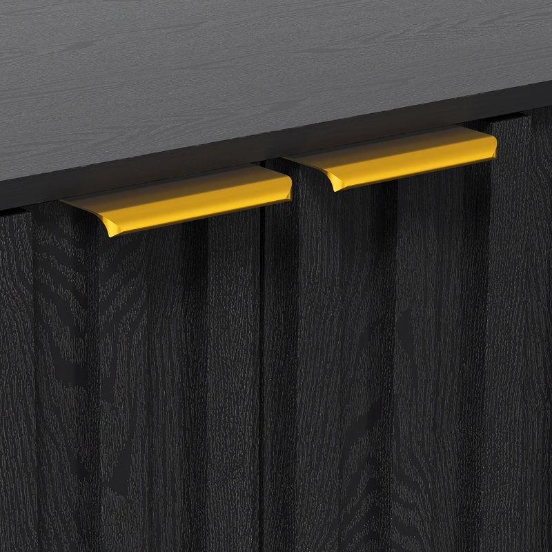 Buffet avec portes et tablettes réglables, Noir