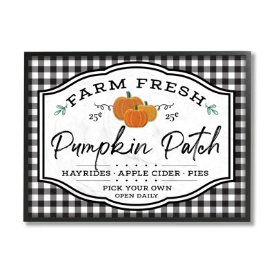 «Farm Fresh Pumpkin Patch Sign» par AE Design - Art textuel sur toile