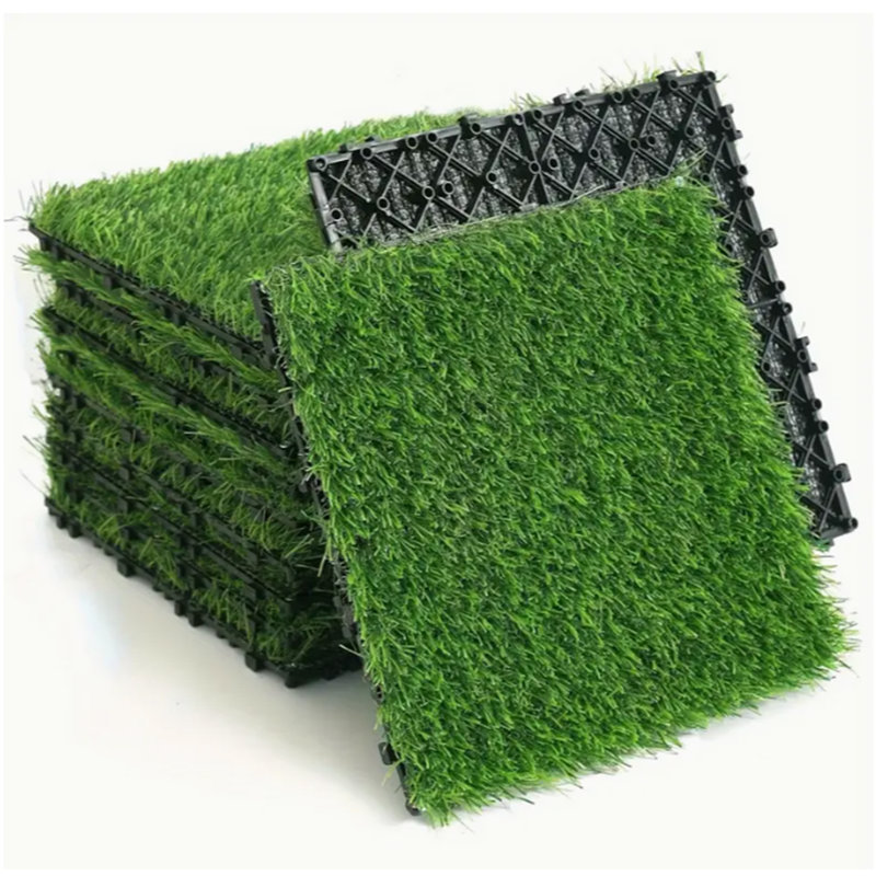 36 Pack Interlocking Artificial Grass Tiles, 12"X12" Artificial Lawn Deck Flooring For Patio, Balcony, Backyard, Green Turf Carpet For Outdoor & Indoor Use
