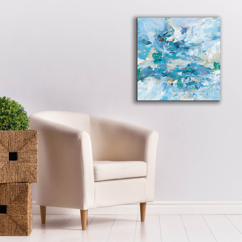 Art mural sur toile, "Exuant été bleu" par Danhui Nai, H 26 po x l 26 po