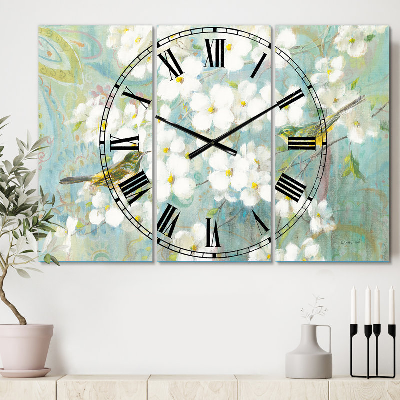 Birds on Blossom - Horloge murale traditionnelle