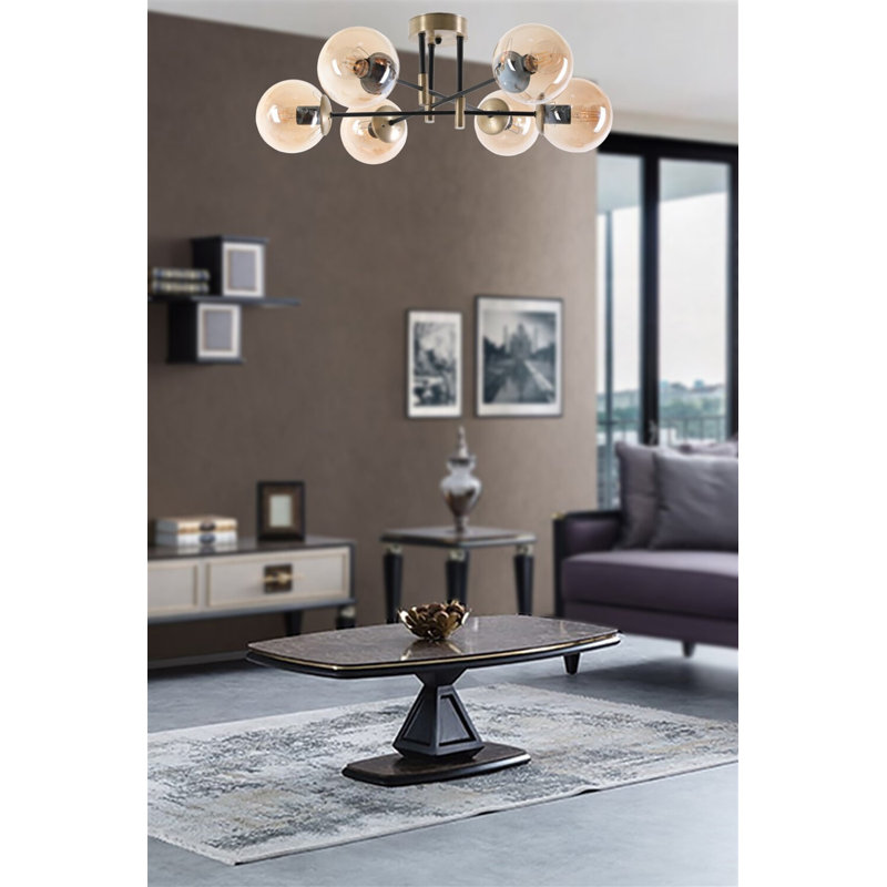 Lustre moderne élégant, finition cuivre, 25,6 po de diamètre x 13,8 po de hauteur | Fabrication 100% métal, peinture séchée au four et revêtement en culbutage | Douille E27 (40 W maximum), parfaite pour les intérieurs glamour et de style scandinave