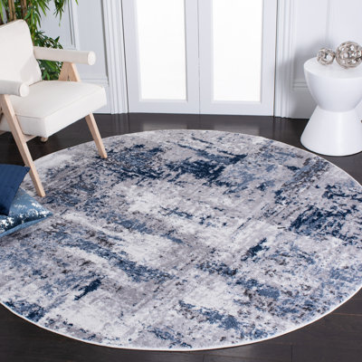 Tapis abstrait gris / bleu Minyard