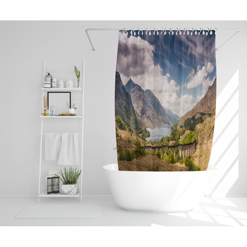 Elixabete 13 Piece Polyester Shower Curtain Set