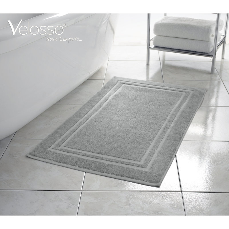 Alysun Cotton Hotel Bath Mat, Grey