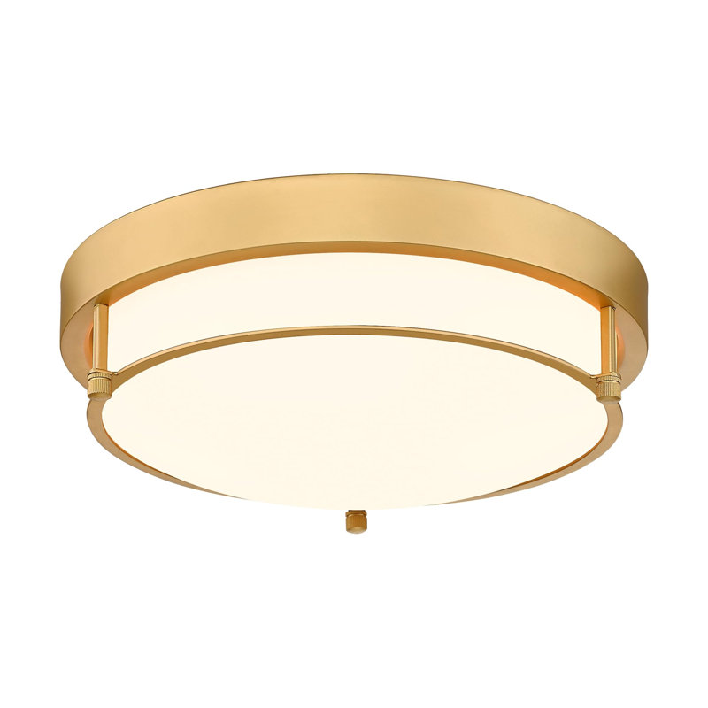 Plafonnier encastré 12 po, 2 lumières laiton doré moderne