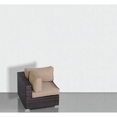 33-Inch Corner Wedge For Outdoor Lounging Featuring Three Machine-Washable Beige Cushions, Rustproof Aluminum Frame And All-Weather Fully Assembled 33" Chair With High Open Cell Foam Weather-
