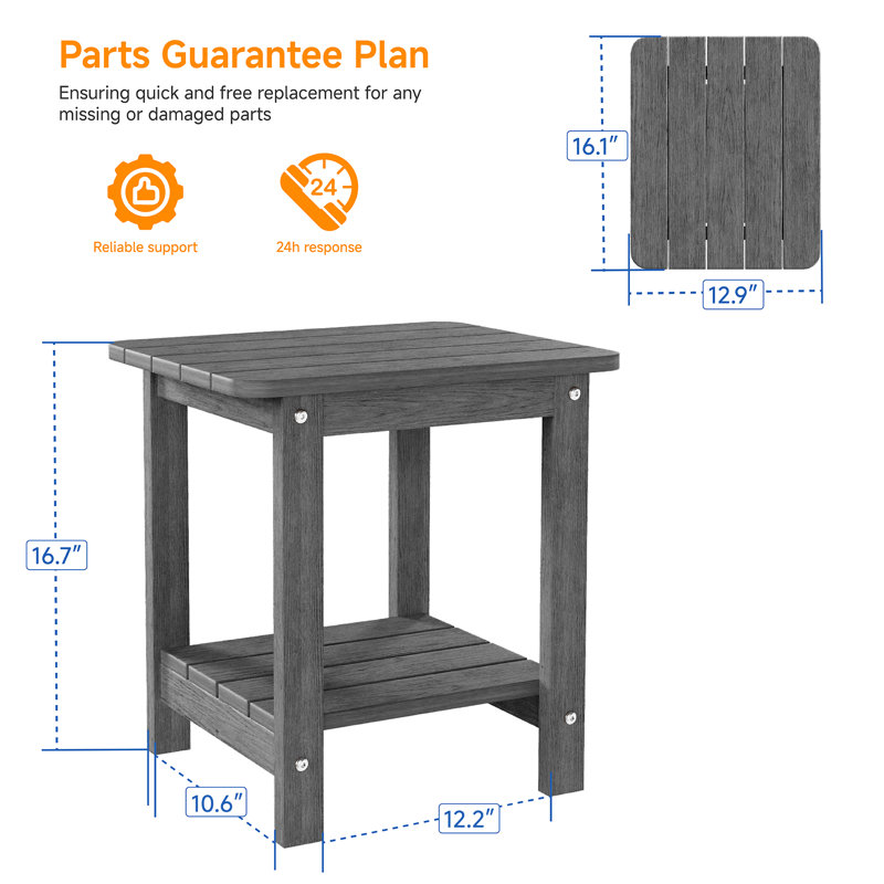 Table de bout pour l'extérieur Bertoncini, Gris anthracite