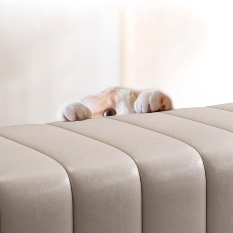Banc rembourré en cuir Tokie, H 15,74 po x l 69,29 po x P 19,68 po
