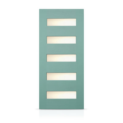Modern Exterior Fiberglass 5 Lite Front Entry Door Slab Door Slab Only
