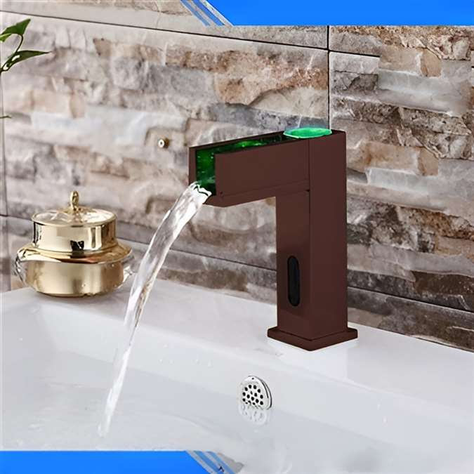 Robinet de salle de bain à capteur automatique à DEL pour hôtel avec salle de bain BathSelect, Eau froide