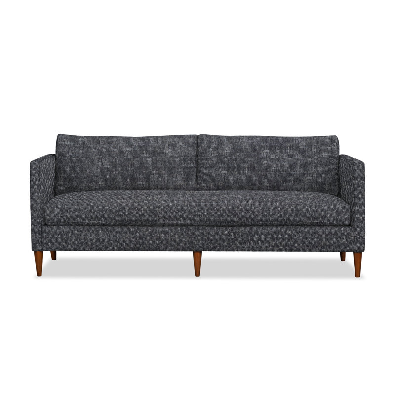Clifford 87" Upholstered Custom Bench-Seat Sofa, Nomad Indigo Performance Chenille
