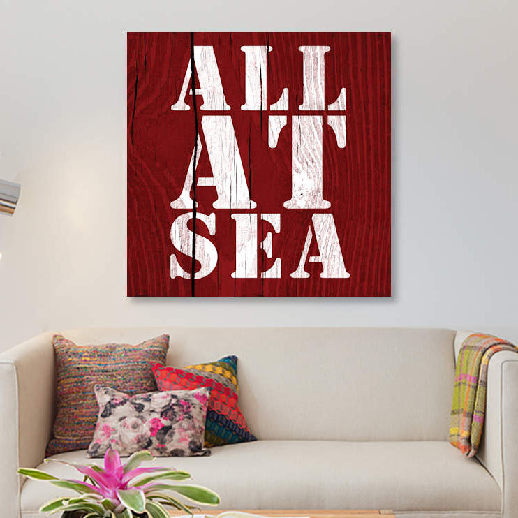 «All at Sea» par PI Studio - reproduction d'art textuel sur toile, H 26 po x l 26 po x P 1,5 po, Toile tendue, Pas de tapis