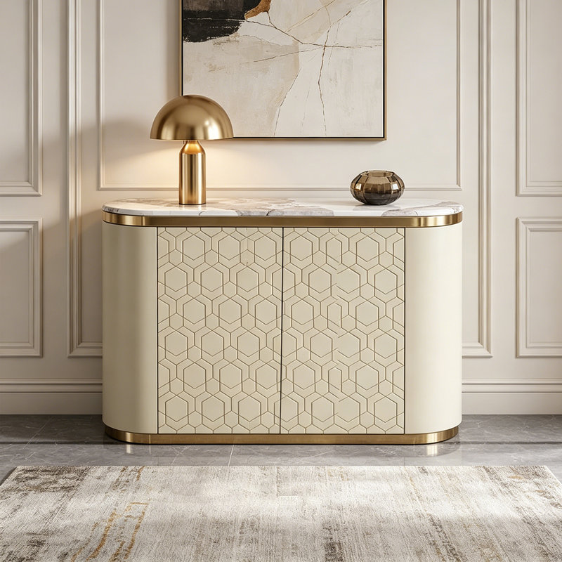 Buffet elliptique moderne de style italien, Beige