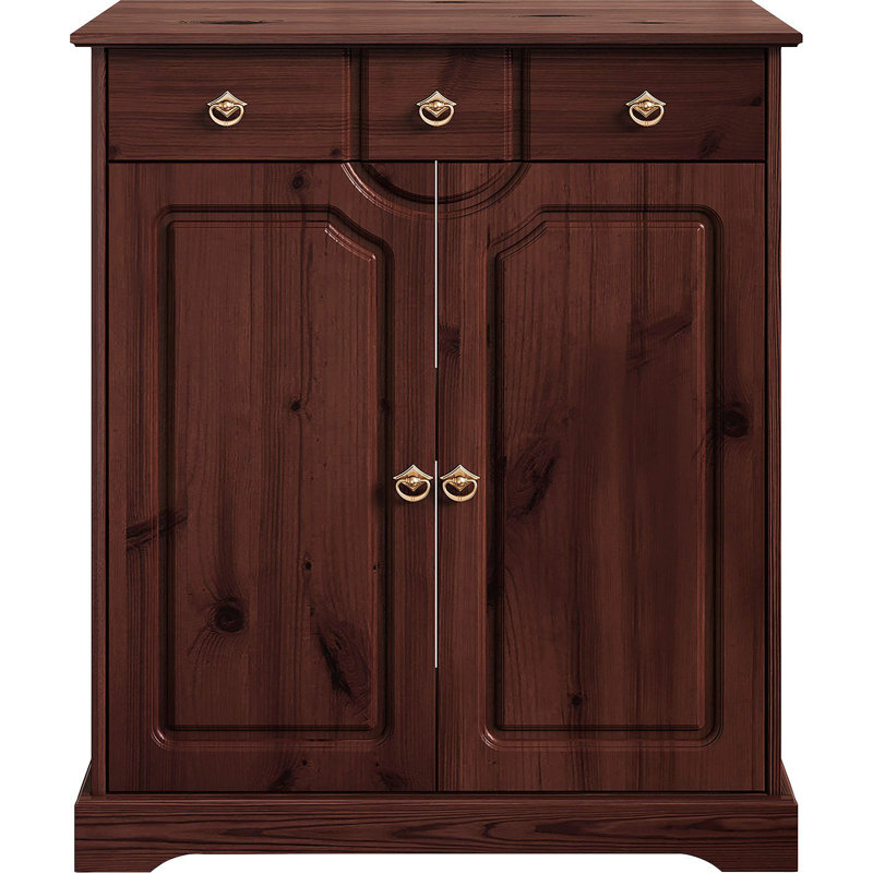 Turkay 81cm Solid Wood Sideboard, Dark Brown