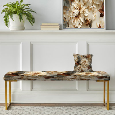 Upholstered Gold Bench