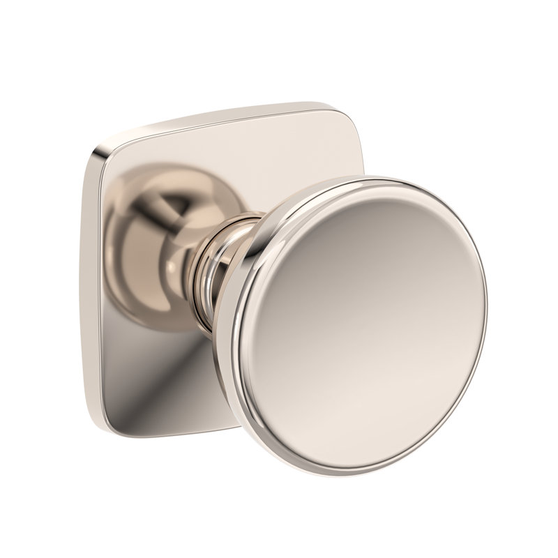 Solvang Half Dummy Knob with Soft Square Rose in Lifetime (PVD) Polished Brass, Lifetime (PVD) Polished Nickel