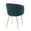 Chaise Lindsey en métal doré et velours vert par Lumisource