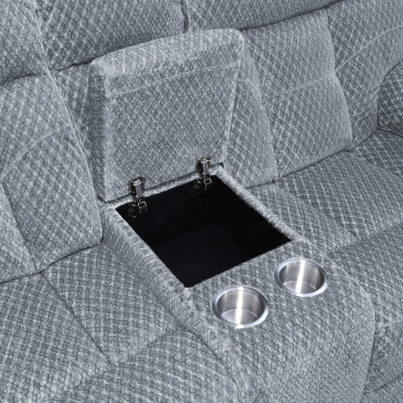Canapé inclinable Carlett, Polyester 100 % brun / gris, H 42 po x l 77,5 po x P 38 po, Manuel