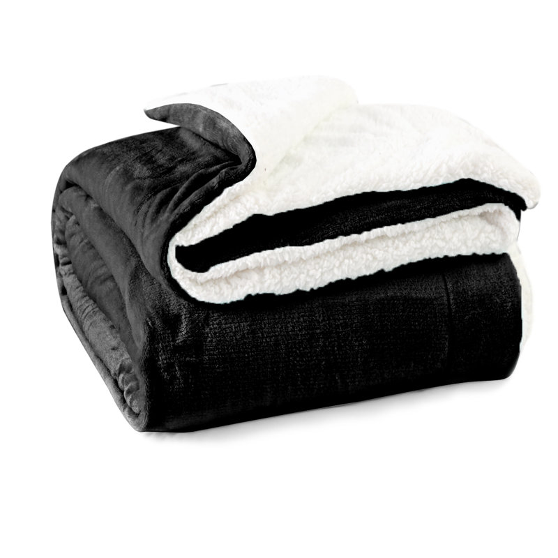 Emporia Plain Weave / Muslin Throw Blanket, 150cm W x 200cm L, Black