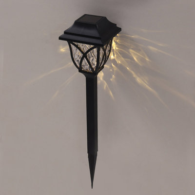 Anupras Matte Black Solar Powered Integrated LED Resin Pathway Light Kit