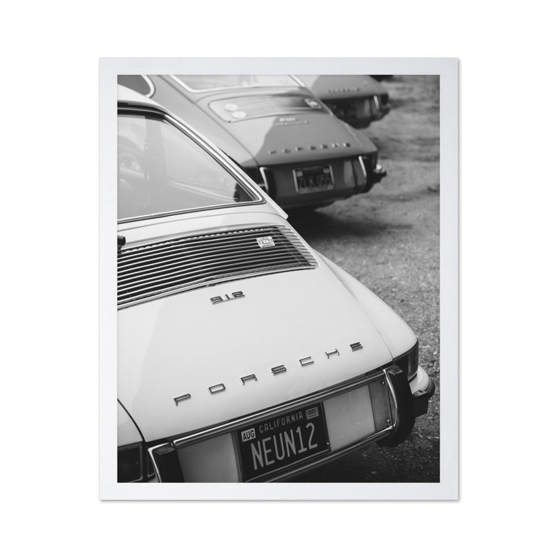 Voitures garées, Poster, White Framed, 16"H x 20"W