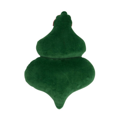 Festive Green Finial Ornament Christmas Shaped Throw Pillow 12" x 16"