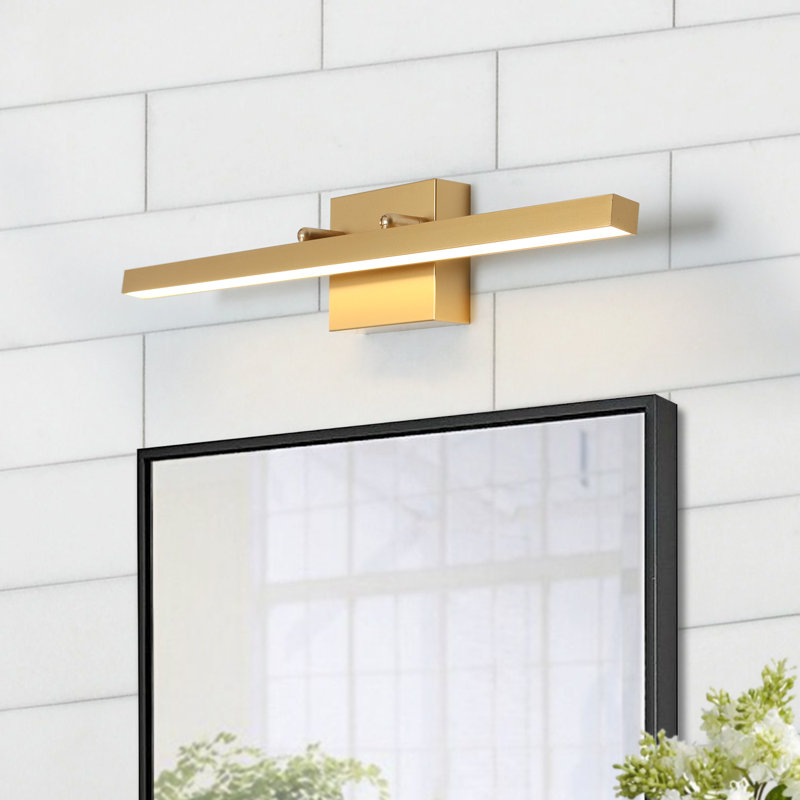 Abud 1-Light Dimmable LED Vanity Light Picture Lighting Bathroom Bar, Gold, 4.7" H x 34" W x 4.5" D