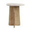 Table d'appoint 24 po en pierre et marbre brun moderne pour la maison, le bureau, la chambre à coucher et le salon
