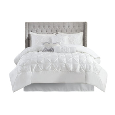 7 Piece Tufted Comforter Set Ivory Full