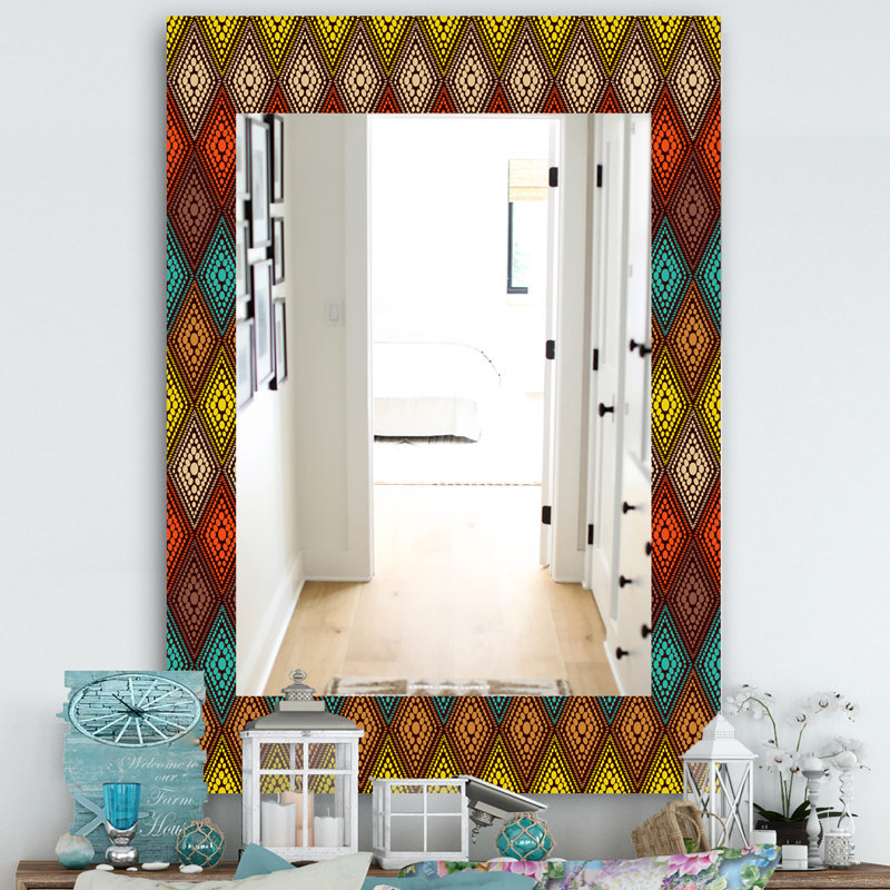 Miroir mural 14 moderne triangulaire colourfields, H 24 po x l 32 po