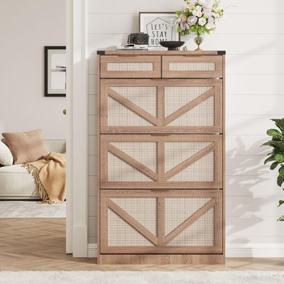 Shoe Cabinet With 3 Flip Drawers & 2 Drawers