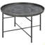 Table basse ronde 24 po avec plateau martelé, table centrale en métal