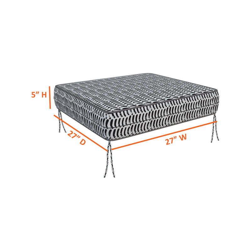 Patio Cushion Covers (Set of 6), Weather resistant Covers for Patio Outdoor Sofa Chairs Seats, with Zippers (Covers Only)