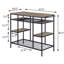 Rustic Oak And Black Kitchen Island With Practical Design - For Dining Room Storage Open Shelf Functional For Area