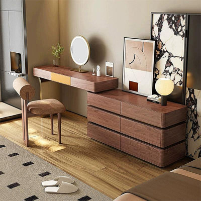 Makeup Vanity with Light mirror,7 drawers,1 chair