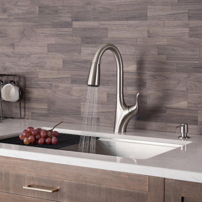Merlin Stainless Steel Pull Down Single Handle Kitchen Faucet, Spot Free Stainless Steel