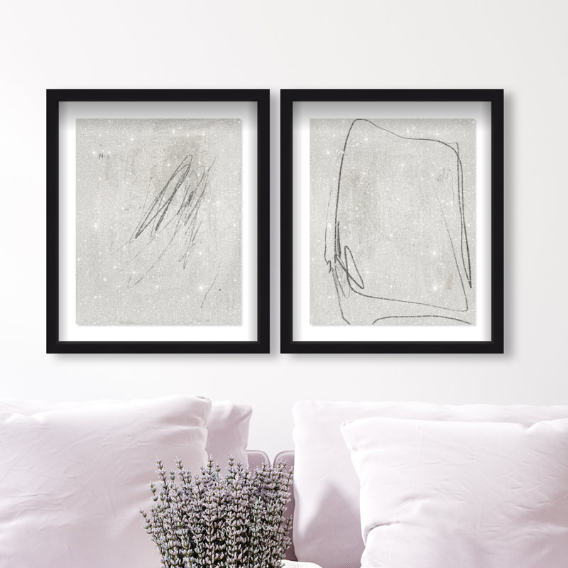 Modernist Set Shadowbox Abstract Print by Oliver Gal, Black Frame, 16 x 20, 17.5"H x 21.5"W, Black Shadowbox