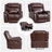  38.98'' Wide Modern Soft Breathable Standard Genuine Leather Manual Recliner Chair (Set of 5)