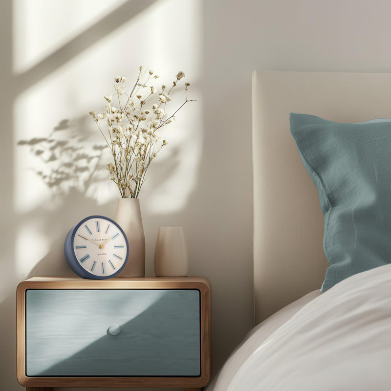 Quartz movement / Crystal Tabletop Clock in Blue