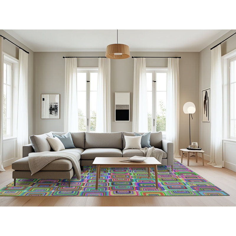 Vert Non disponible Rettig/bleu/rose Tapis décoratif, Rectangle 8 pi x 10 pi