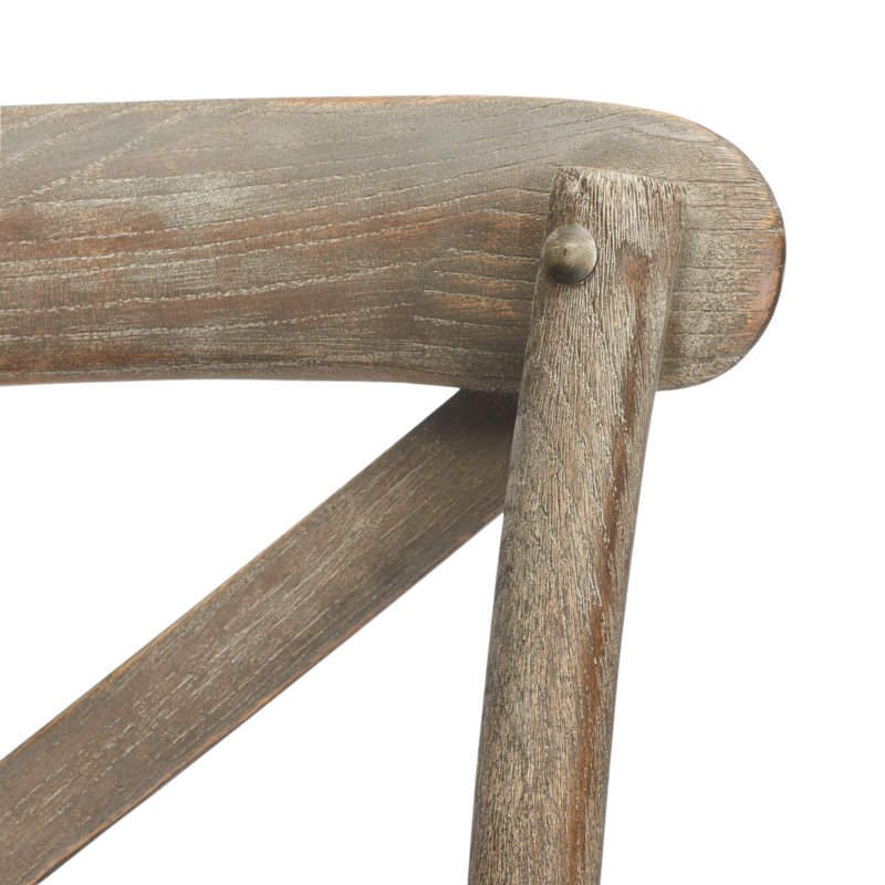 Franklin Solid Wood Counter Stool, Weathered Grey, Bar Stool (29.52" Seat Height), Brown