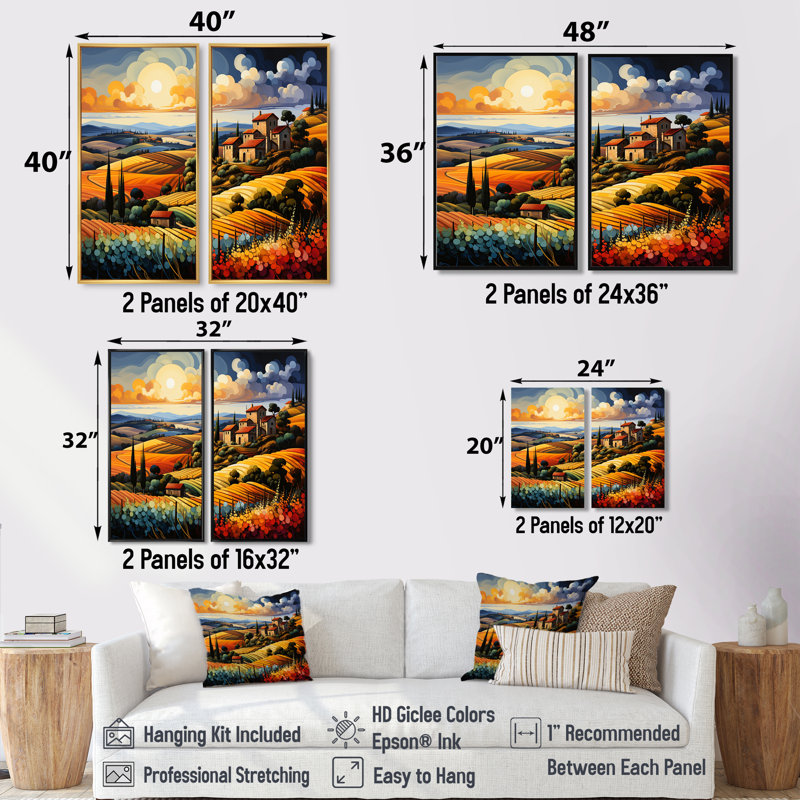 Italie, Toscane, vignobles, V, paysages, Italie, art mural, 40" H x 40" W, Floater Frame, Brown