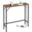 Console Table With Charging Station For Living Room, Rustic Brown-233212782