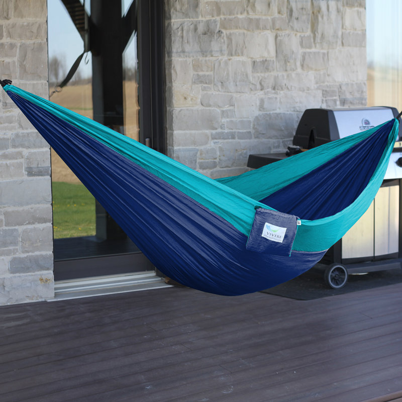 Lucia Double Camping Hammock, Double, Navy/Turquoise
