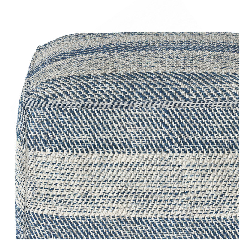 Argile - Pouf carré - Mélange bleu sarcelle, Tissu bleu clair